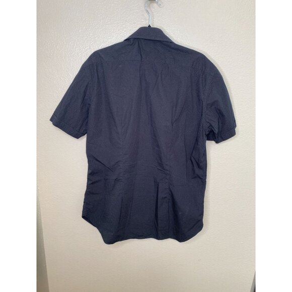 Culturata Mens Black Polka Dot Short Sleeve Button-Up Shirt Size XL Italy Cotton - Picture 3 of 7